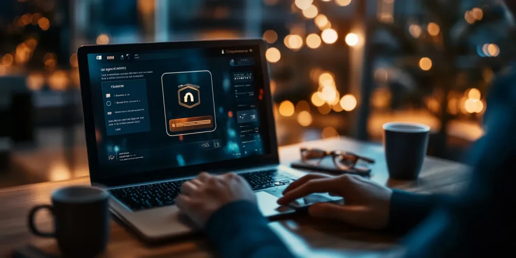 A clean professional photo of a person logging in